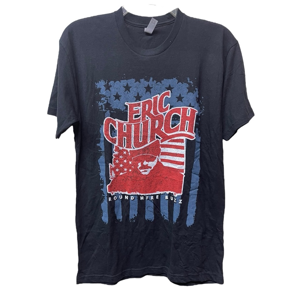 ERIC CHURCH Round Here Buzz Concert Tee Black Size Small